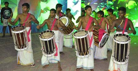 Коллектив барабанщиков в Тривандруме